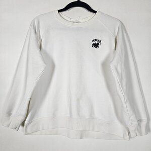 Stussy Streetwear 100% Cotton Mens Small Long Sleeve White Pullover Sweatshirt